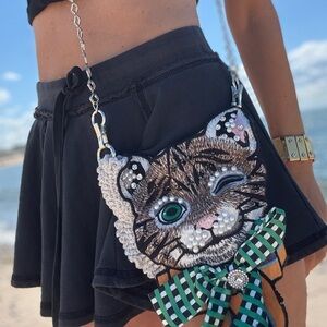 Handmade Cat Bag – Crossbody, Waist Bag & Necklace in One!